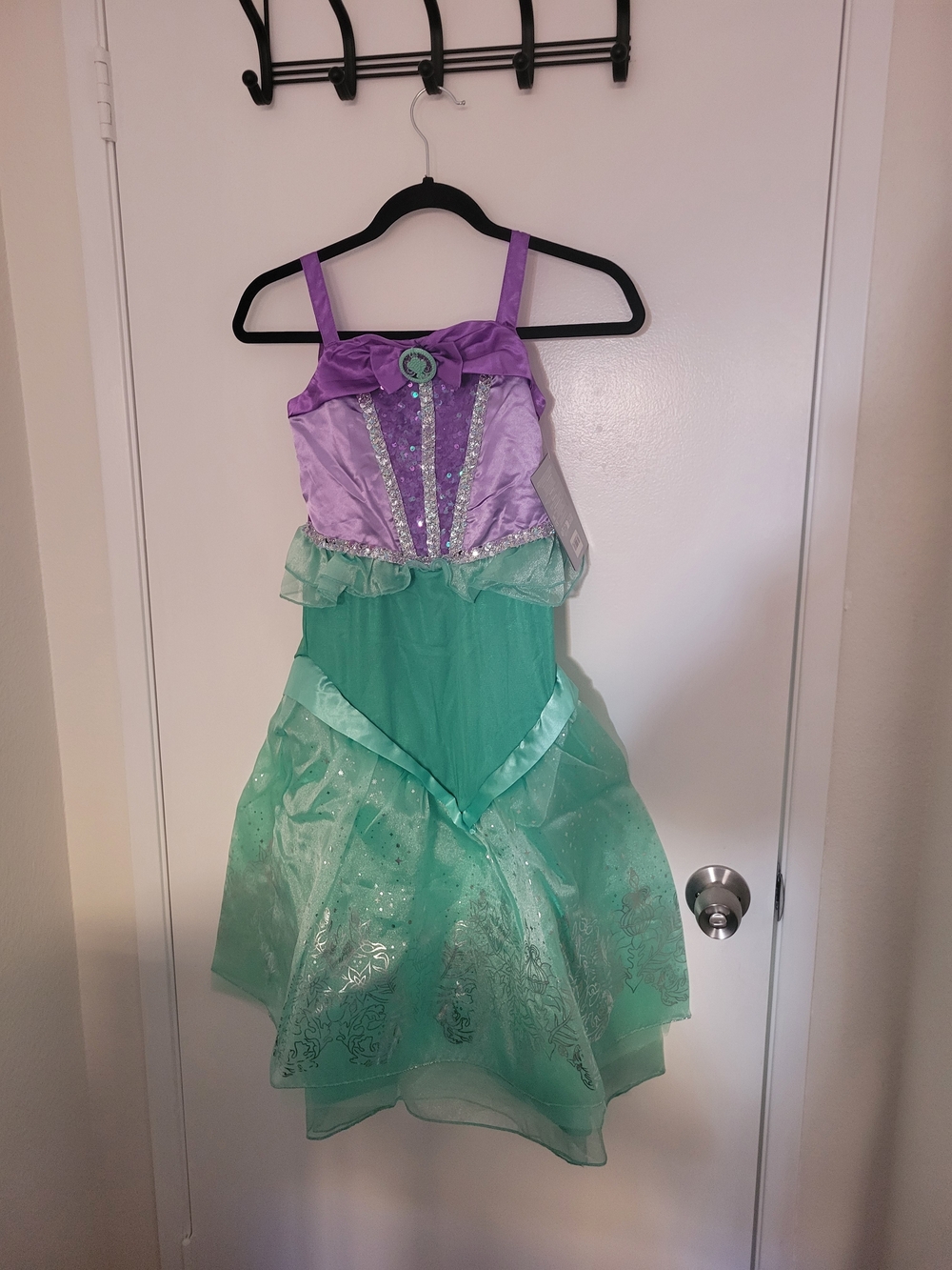 NWT Disney Ariel Kids Purple and Green Mermaid Dress Costume - Size 7/8
